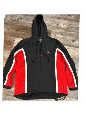 Lauren by Ralph Lauren Vintage track jacket in black & red size Petite/P